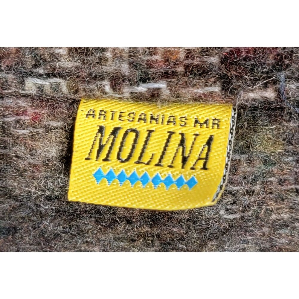 Molina Indian Drawin Southwestern Aztec Zip Up Fleece/Felted Jacket Vintage - Picture 7 of 12